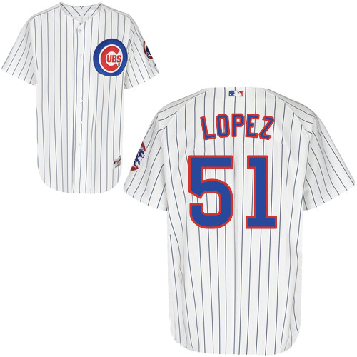 Rafael Lopez #51 MLB Jersey-Chicago Cubs Men's Authentic Home White Cool Base Baseball Jersey